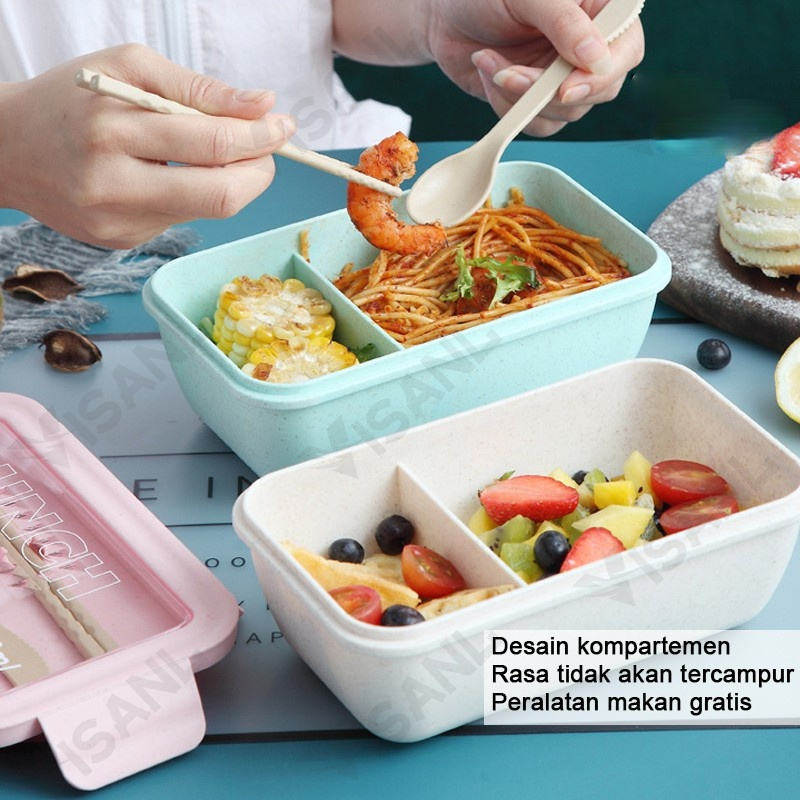 Kotak Makan Lunchbox Gandum Lunchbox Sekat / Kotak Bekal Makan Gandum