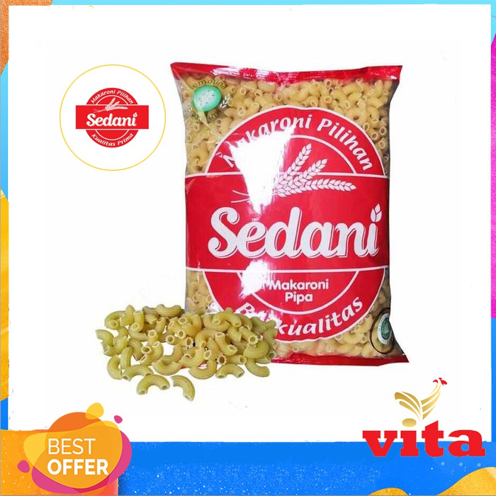 

Macaroni Pasta Sedani Bogasari 1kg