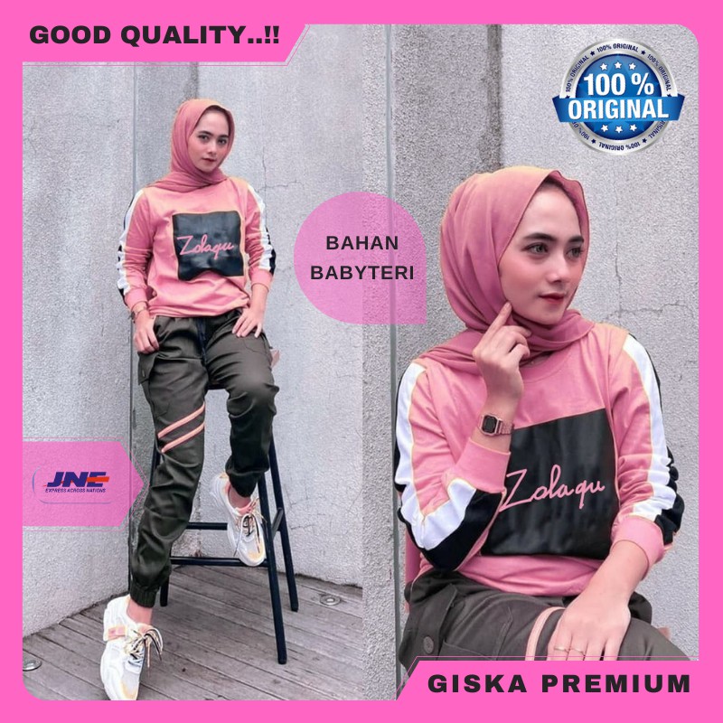 GISKA PREMIUM SET Baju Setelan Olahraga Senam Training Muslim / Zolaqu Stelan baju wanita sporty