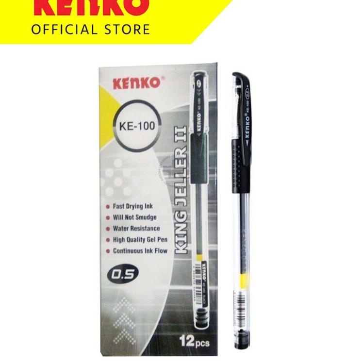 

⸨DuQ♝⸩ ⭐️ Pulpen gel kenko KE-100 King Jeller ( 12 pcs ) ||Buruan.beli