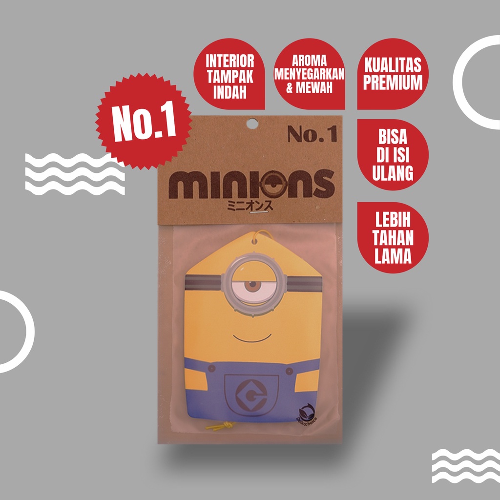 Parfum Pewangi Mobil Gantung Mewah Tahan Lama Kertas Refill - Pengharum Ruangan Premium - MINIONS AIR FRESHENER