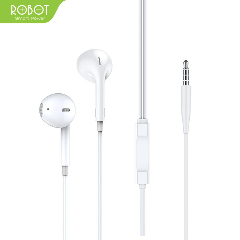 Headset Wired Robot RE10 Earphone High Sound Quality Handsfree - Garansi Resmi 1 Tahun