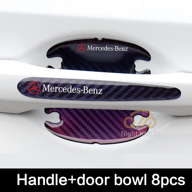 Sticker Dekorasi Handle Pintu Mobil Mercedes Benz W203 W210 W211 W124 W205 W204 Amg E300L E300L S-Class C-Class C180 Glk300 Clk