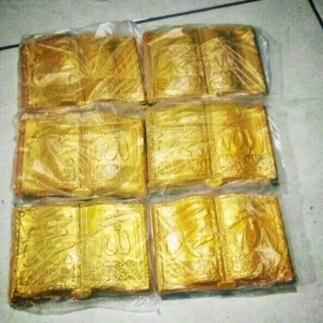 Kaligrafi Allah Muhammad (resin) warna gold