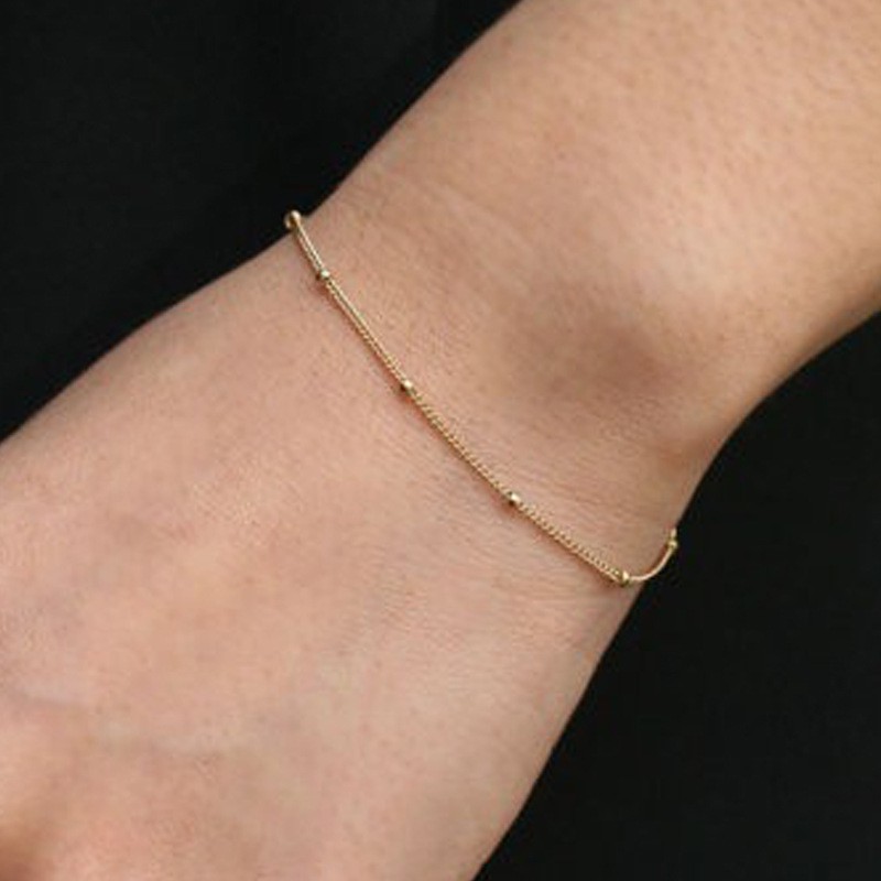 Fashion simple copper bead chain cold wind design female Korean student girlfriends bracelet