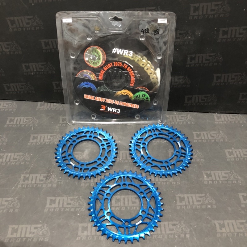 Gear Gir Belakang WR3 2 428 - 38 39 40 Kawasaki Ninja RR Biru