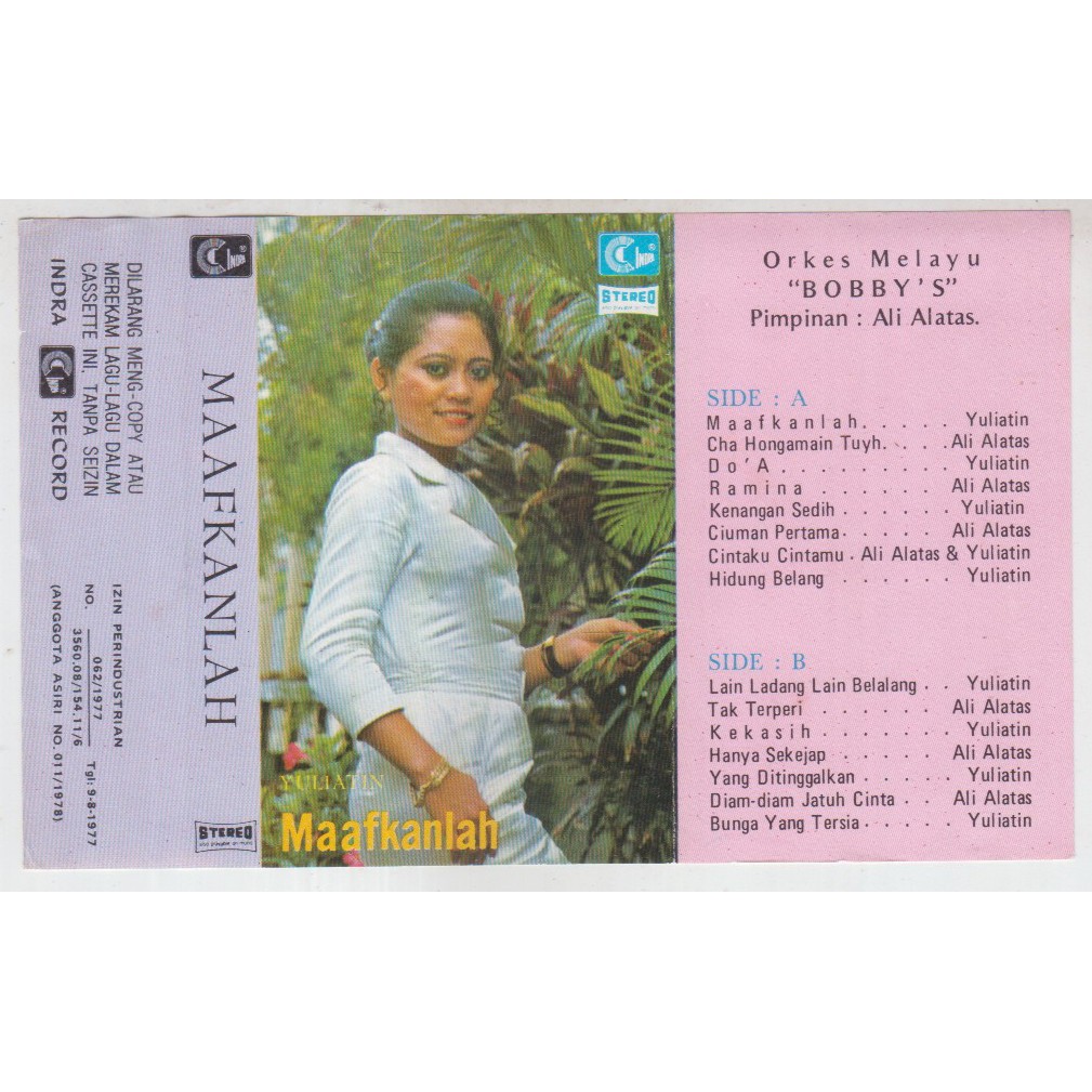 COVER SAMPUL KASET YULIATIN - MAAFKANLAH