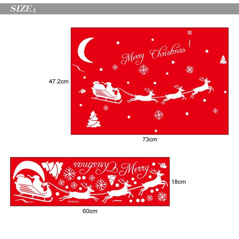 R-flower Shop Stiker Jendela Festival Xmas Santa Claus Removable Elk Dekorasi Rumah Wallpaper