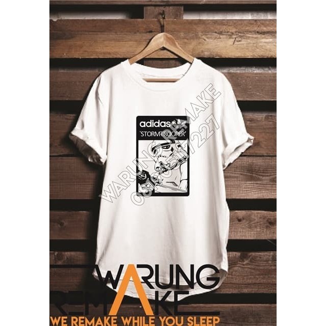 Diskon Kaos Tshirt Baju Combed 30S Distro Star Wars Adidas Jedi Storm Trooper |