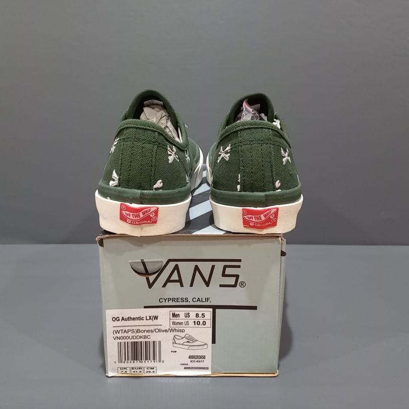 VANS AUTHENTIC LX WTAPS BONES OLIVE -  Sepatu Slip On Sneakers Kets Kasual Pria/Cowok/Men