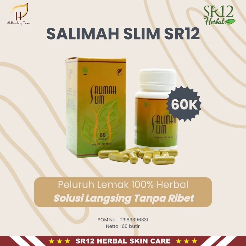 Salimah Slim SR12 Herbal | Obat Herbal Diet | Obat Herbal Pelangsing | Penurun Berat Badan SR12 | Paket Pelakor