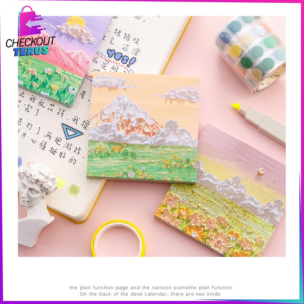 CT A37 Memo Tempel Notes Pemandangan Motif Alam Indah Memopad lucu Aesthetic Sticky Notes Memo Sticky Note