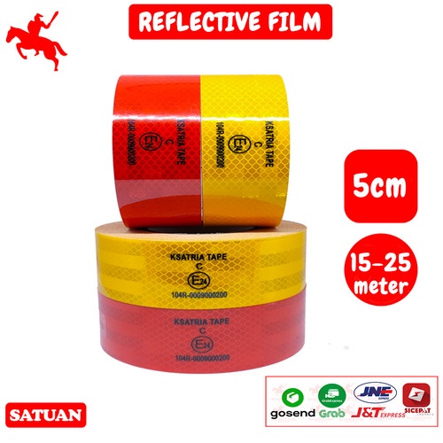 

Reflective Tape Pemantul Cahaya 5CMX15-25M - Merah, 5CMX15M