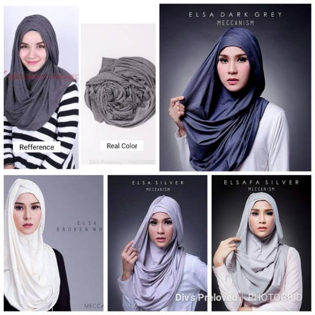 Preloved Hijab Elsa-Elsafa by Meccanism Monochrome Series