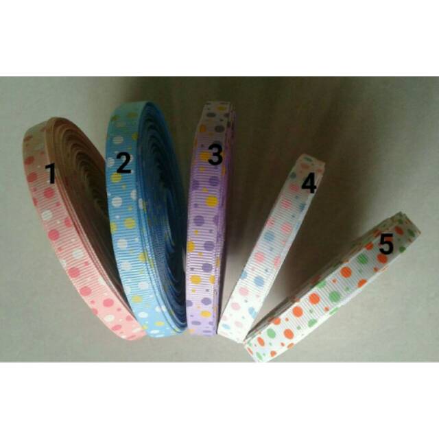 

Pita grosgrain 3/8" polka 2warna