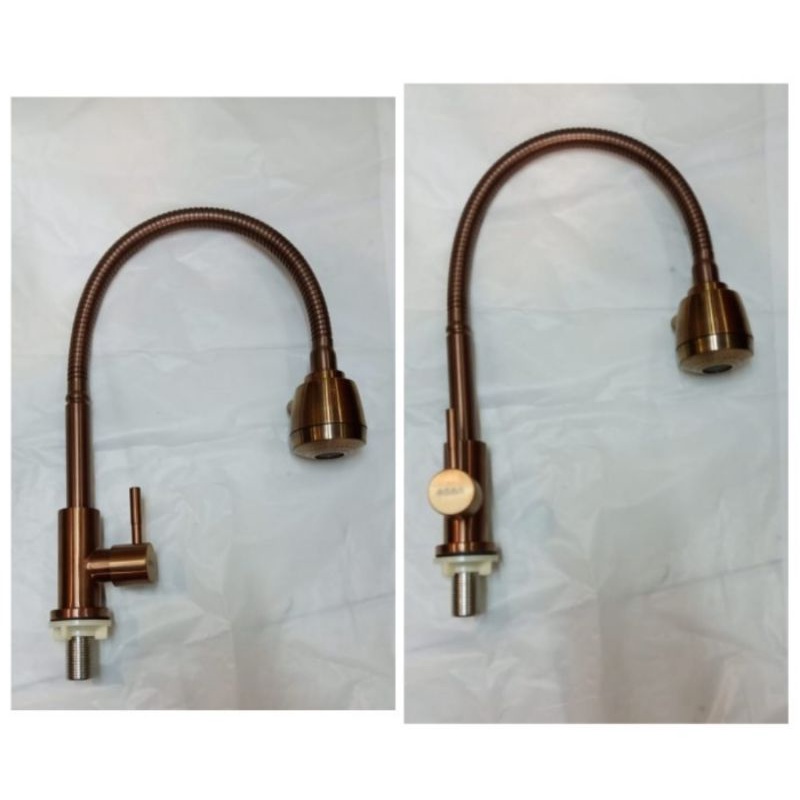 Kran sink flexible rose gold / Kran flexible gold stainless 304