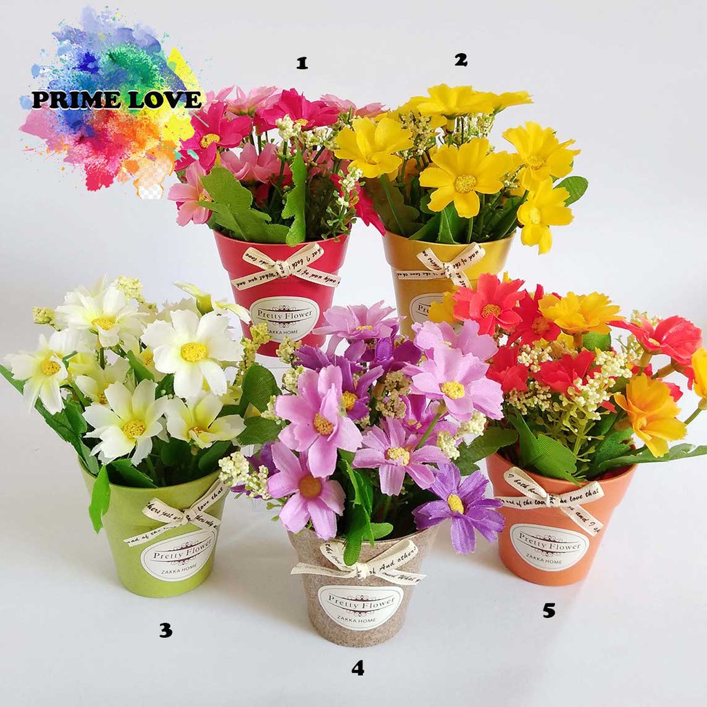 Bunga Daisy Shabbychic Artificial Kembang Palsu Tanaman Tiruan