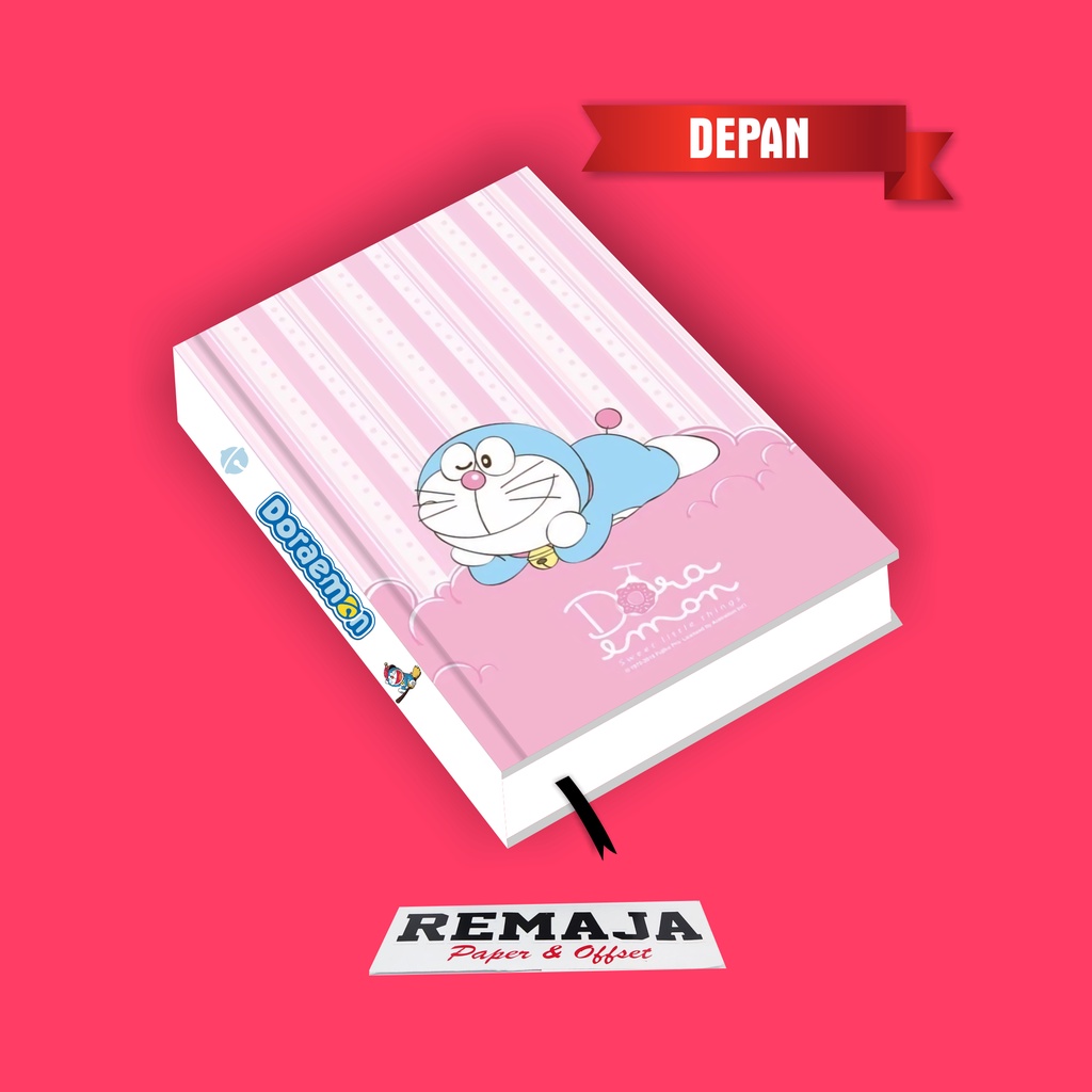 

Pocket book/Notebook Hardcover DORAEMON PINK A6 & A5 / buku tulis catatan notes