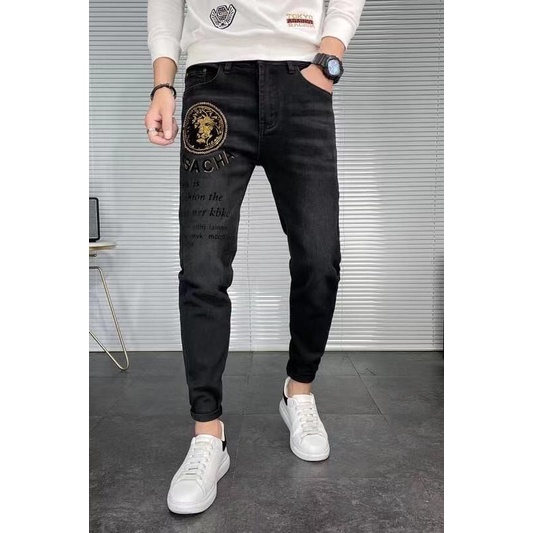 CELANA JEANS PRIA BRANDED VERSACE PRIA FASHION ORI BRANDED MIROR MURAH