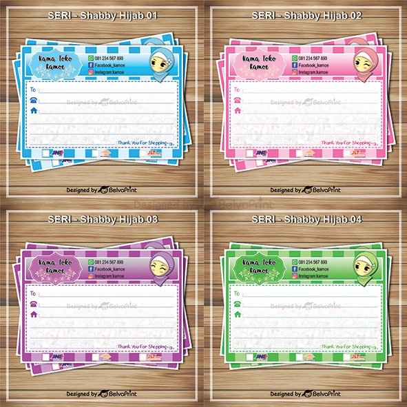 

Stiker label pengiriman Online/Offline Shop Seri Shabby Hijab