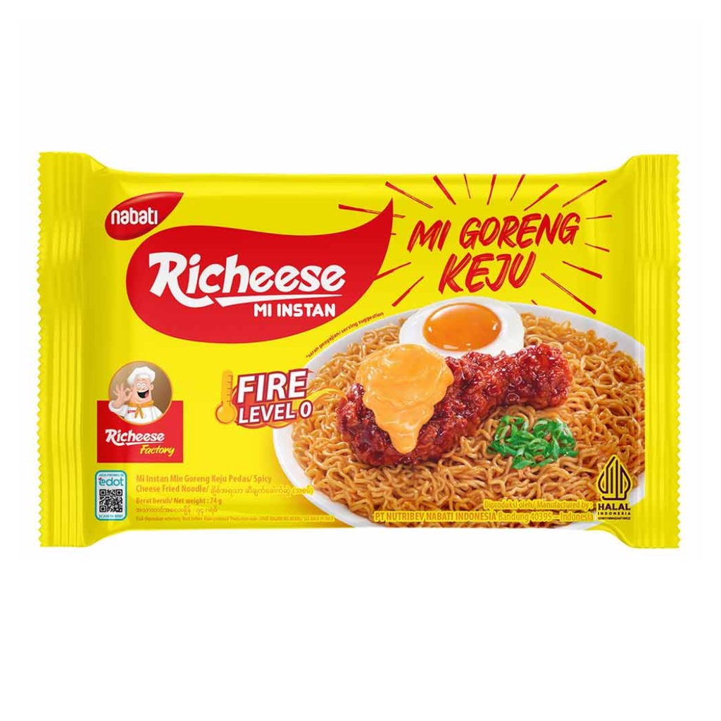 Jual Richeese Mi Goreng Keju Fire Level 0 - Nabati Richeese - Ria Ricis