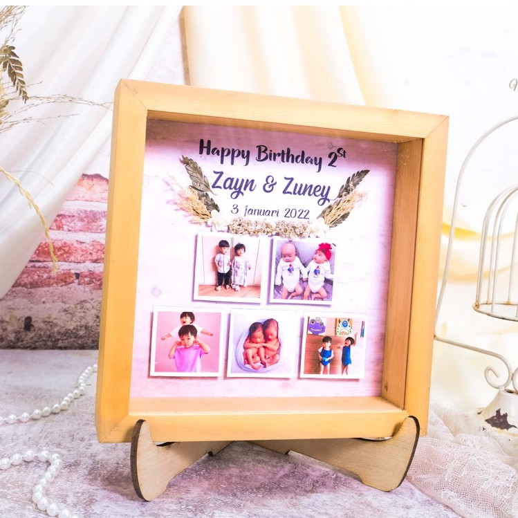 KADO ULANG TAHUN FILEA, FRAME BINGKAI CUSTOM FOTO UKURAN 20x20 CM