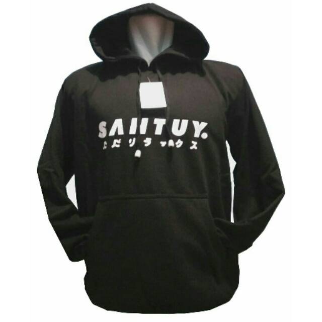 Sweater hoodie Sablon| Jumper Hoodie Sablon | fleece Hitam