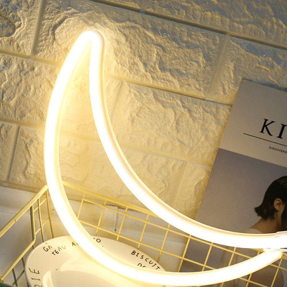 MOON WARM WHITE Neon  LED USB Lampu  Neon  BULAN Hiasan 