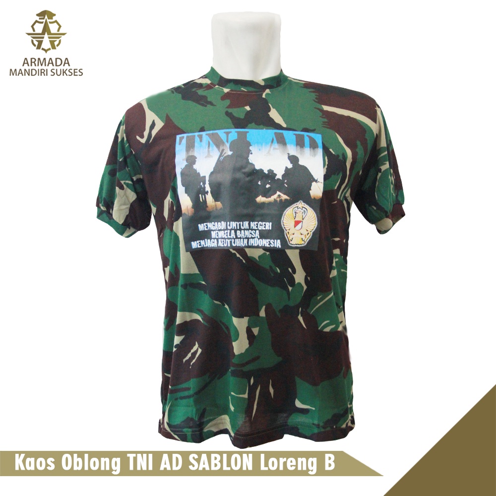 Kaos TNI AD Gambar Loreng - Kaos Dalam TNI AD Gambar Loreng
