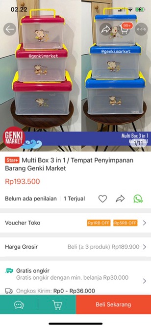 Multi Box 3 In 1 / Tempat Penyimpanan Barang Genki Market