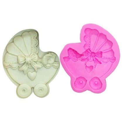 3D Silicone Mold Fondant Cake Decoration - Baby Stroller