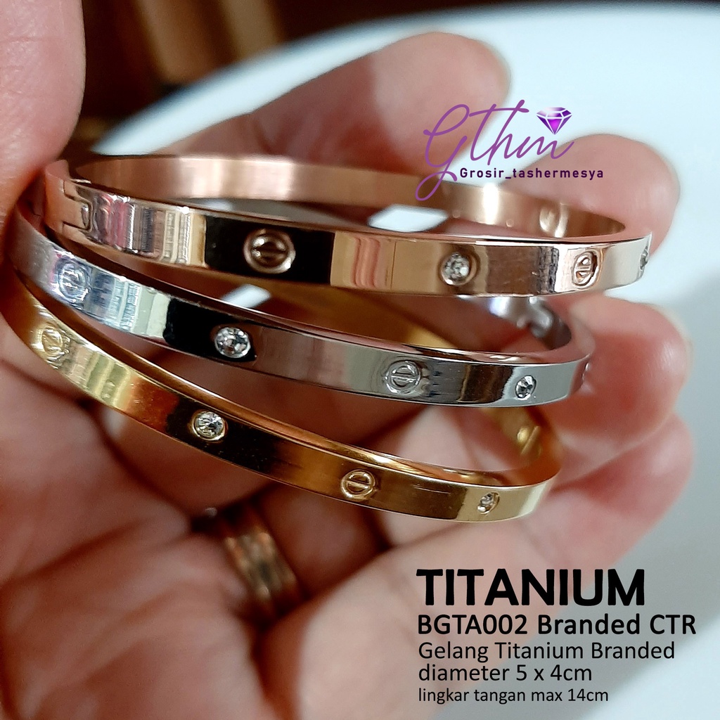 gelang tangan titanium anak carter emas mata seperti emas asli