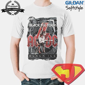 Kaos Band Rock Pria /  Original Gildan - AC DC Black Ice Tour