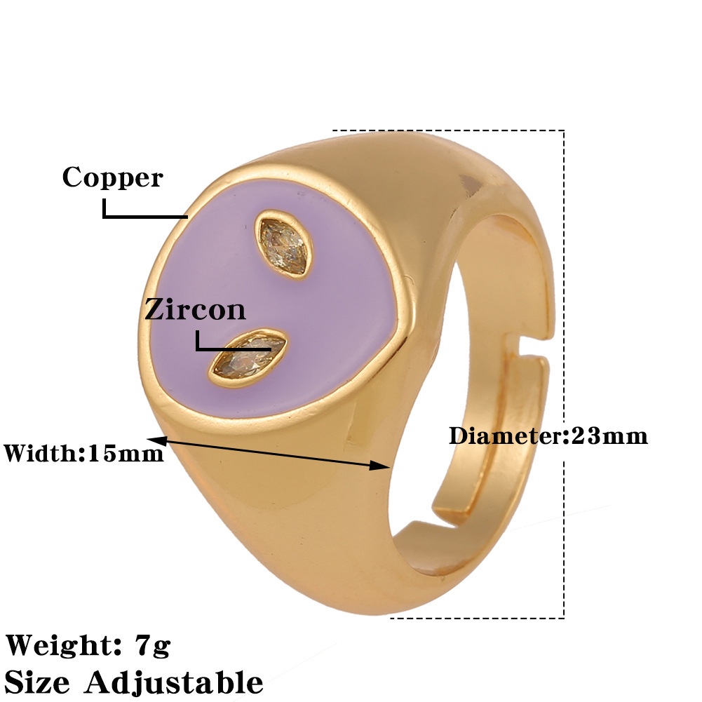 Eropa dan Amerika geometris berlebihan perhiasan tangan alien menetes cincin ins berlebihan Indeks j