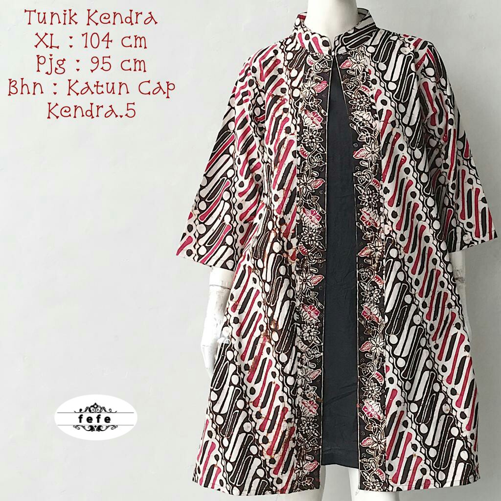 BAJU BATIK WANITA TERBARU | BAJU BATIK WANITA MODEL TUNIK KATUN CAP TERBARU TUNIK KENDRA