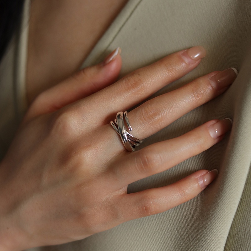 Fashion Personality Rings Female Retro Multi-layer Winding Irregular Line Ring Open Ring