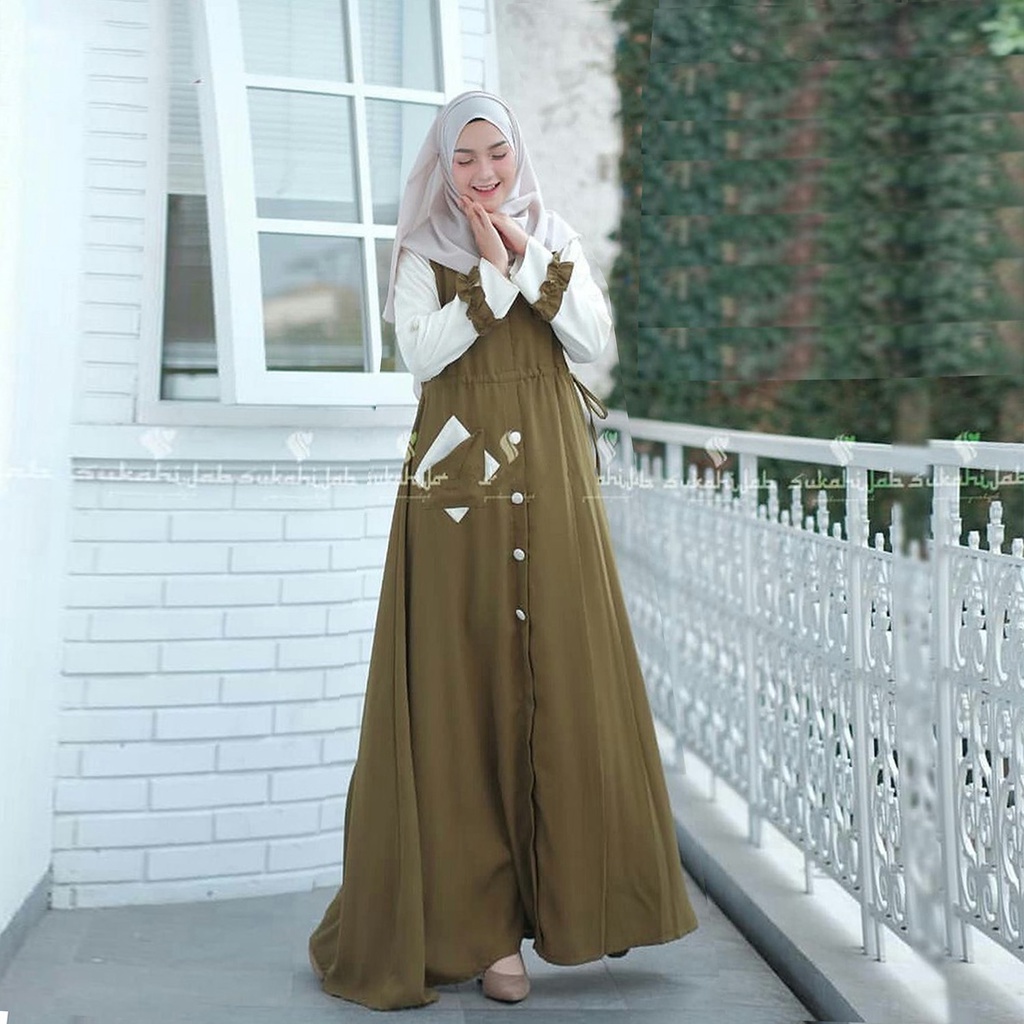 Clara Maxy Dress / Gamis Wanita Terbaru / Size fit m l xl / Matt Moscrepe / 4 varian Warna