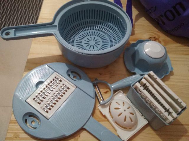 Go - H7001 Set Alat Parutan 12 In 1 / Mandoline Bulat / Alat Pengiris & Pemotong Kentang Sayur