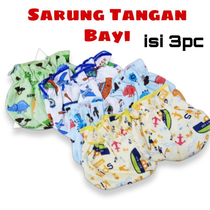 Sarung tangan kaki bayi halus isi 3pcs dan 6pcs / Sarung tangan bayi katun newborn