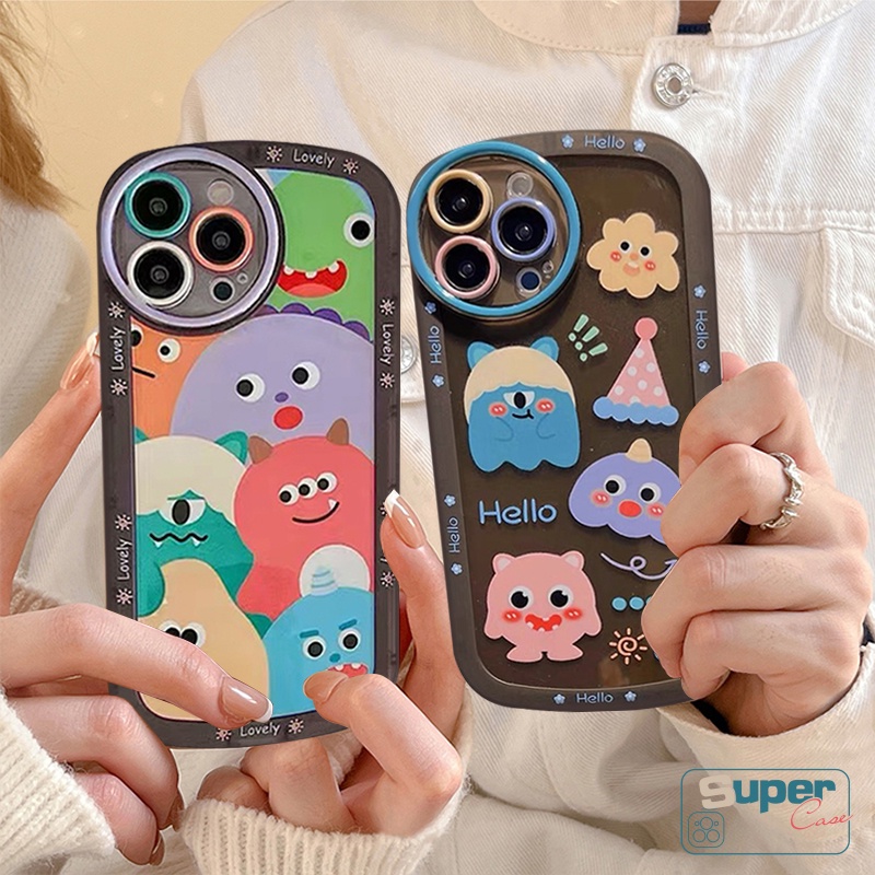 Soft Case Oppo A17 A57 A17K A16K A7 A96 A12 A54 A15 A76 A55 A16E Reno 6z 5z 7 8 5 6 A31 A1K A5s A3s A95 A53 A33 2020 A74 A16 A16s A5 A9 2020 A35 A36 Kartun Little Case Monster