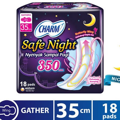 CHARM Safe Night 35 cm 18 pads