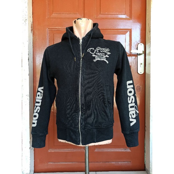 Vanson Leathers Skull Embroidery Zip Hoodie X Champion Norton