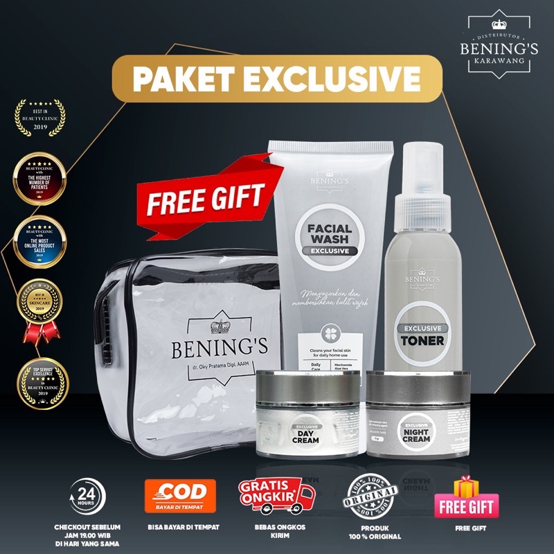 Paket Exclusive shale 25% Khusus Flek Hitam Bening's Skincare By dr.Oky Pratama ~ BENING'S CLINIC Perawatan wajah