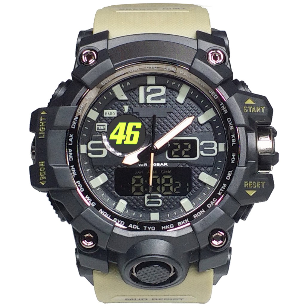 (Istimewa Bossque) Jam VALENTINO ROSSI 46 DT Tali Cream (Exclusive)