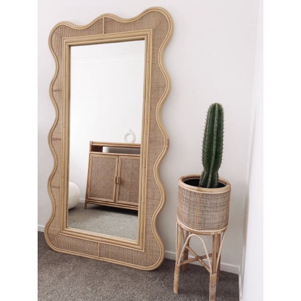 DG-standing mirror rotan webbing cantik estetik jumbo