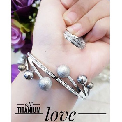 titanium set gelang dan cincin