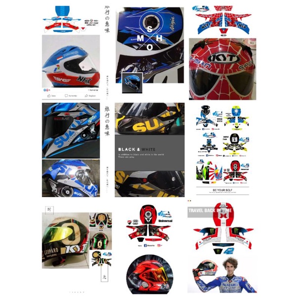 Decal custom stiker semua helm Half Face
