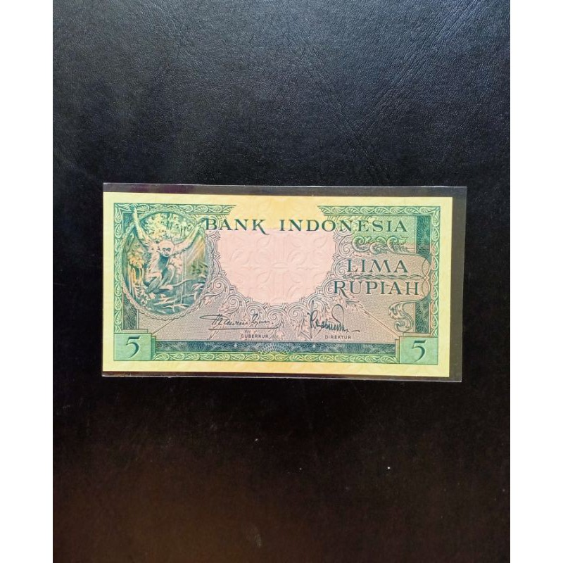 uang kuno monyet 5 rupiah tahun 1957