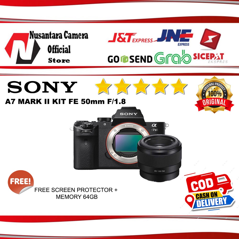 SONY ALPHA A7II / SONY A7 II / A7 MARK II KIT FE 50mm F/1.8 - RESMI