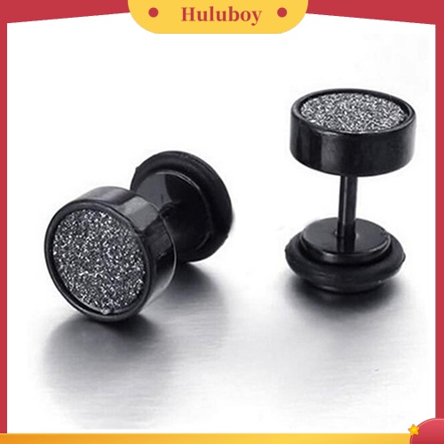Hu Hu Hu Hu Hu Alat Bantu Pasang Kacamata♡ Anting Ear Plugs Bahan Stainless Steel Warna Hitam Gaya Punk Untuk Unisex